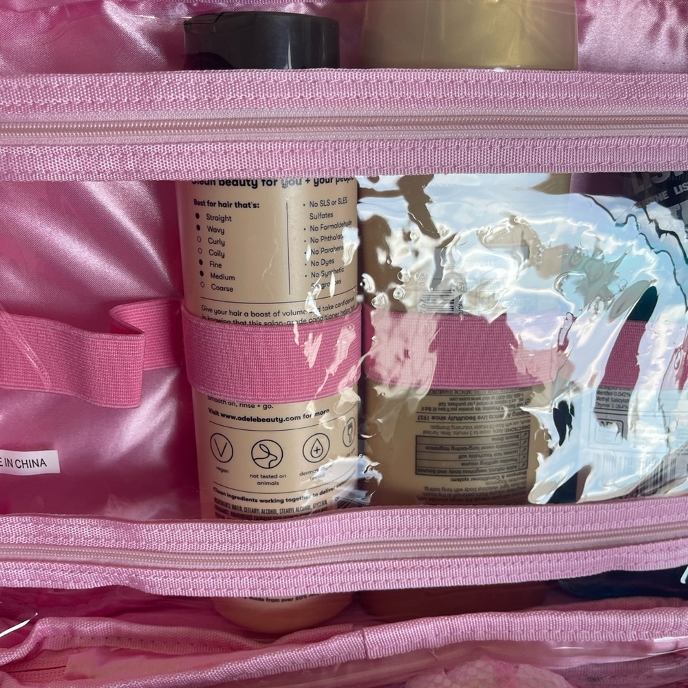 POPPIN10 (50 Available) DISCOUNT) Pink Cosmetic Bag Hanging Toiletry Makeup Bag - Picture 7 of 11